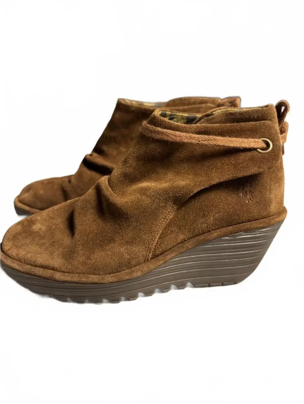Fly London Women's Brown Suede Wedge Ankle Boots